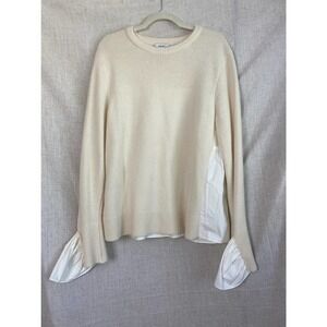 Goen.J Super Fine Wool Cashmere Cream White Pullover Sweater Size 4